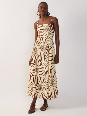 Alvorecer Square Neck Maxi Dress