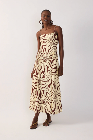 Alvorecer Square Neck Maxi Dress