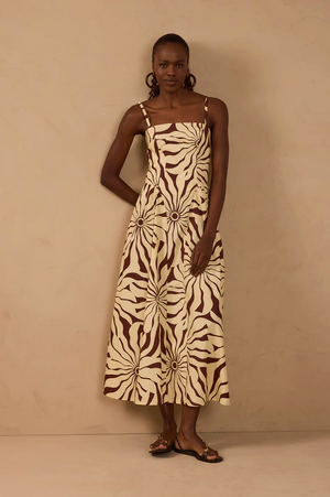 Alvorecer Square Neck Maxi Dress