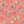 A repeating botanical pattern featuring leafy stems with small red berries on a coral pink background.