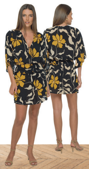 Eleni Mini Dress - Fleur Black