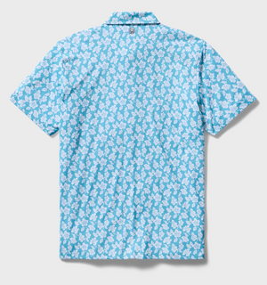 Camellias Performance Polo - Aqua