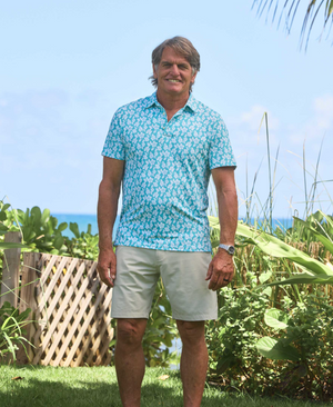 Camellias Performance Polo - Aqua