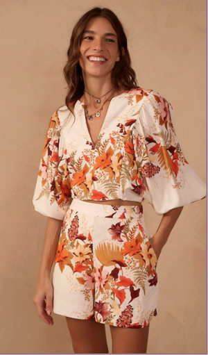 La Belle Long Sleeve Linen Blouse
