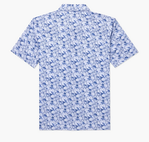 Hibiscus Tech Button Up - Blue Multi