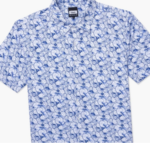 Hibiscus Tech Button Up - Blue Multi