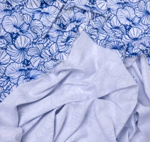 Hibiscus Tech Button Up - Blue Multi
