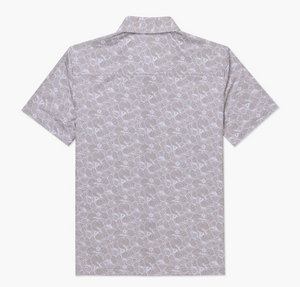 Hibiscus Tech Button Up - Cream Multi