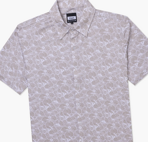 Hibiscus Tech Button Up - Cream Multi