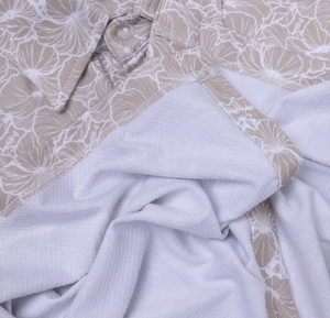 Hibiscus Tech Button Up - Cream Multi