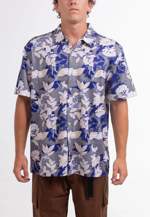 Ode to the Islands Tech Button Up - Oyster Grey