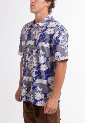 Ode to the Islands Tech Button Up - Oyster Grey