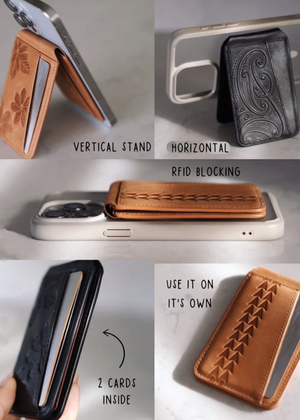 Magnetic Wallet Stand - Pikake Black