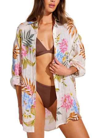 Playa Boyfriend Shirt in Summer Bloom