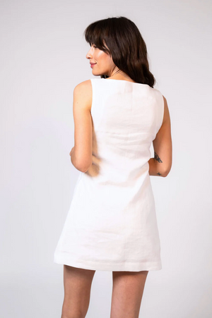Dahlia Linen Mini Dress - White