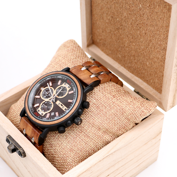 Sunset - Hawaiian Koa Wood and Steel Watch