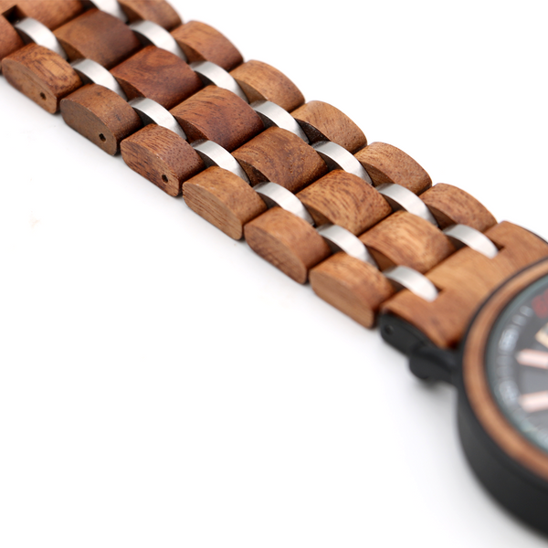 Sunset - Hawaiian Koa Wood and Steel Watch