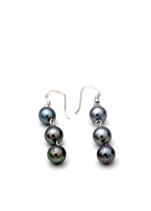 Tahitian 3 Pearl Drop Earrings