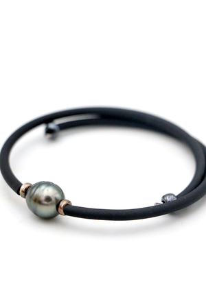 Tahitian Pearl Bracelet with Tubing Memory Wire