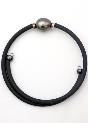 Tahitian Pearl Bracelet with Tubing Memory Wire
