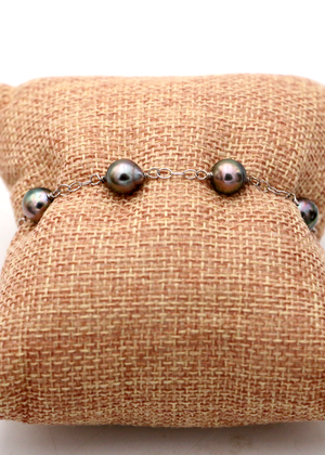 Armband van Koa-hout en lavakralen