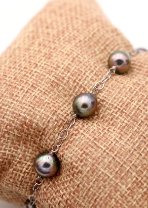 Armband van Koa-hout en lavakralen