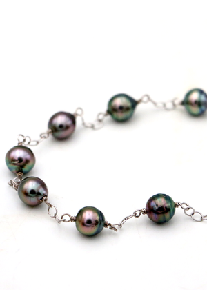 Armband van Koa-hout en lavakralen