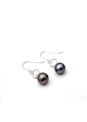 Tahitian Pearls with Circle Dangle Earrings