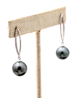 Tahitian Pearl OVAL Drop Earrings