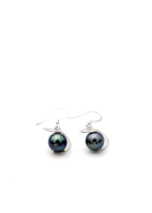 Tahitian Pearl SUSPENDED HEART Earrings