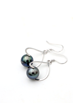 Tahitian Pearl SUSPENDED HEART Earrings