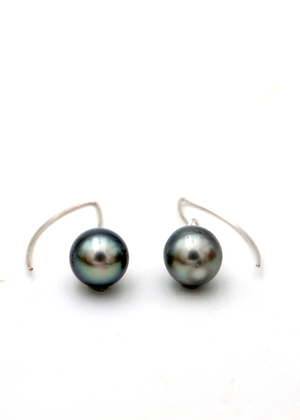 Tahitian Pearl on Stainless Small Hook Earrings