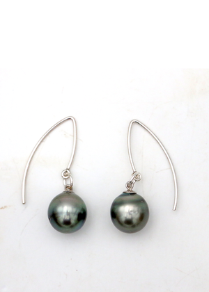 Tahitian Pearl on Stainless Small Hook Earrings