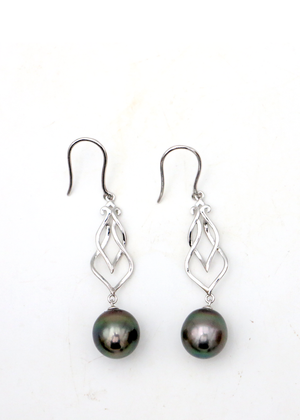 Tahitian Pearl DOUBLE TWIST Earrings