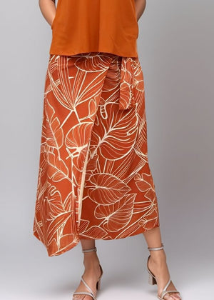 Island Wrap Skirt - Sunset Palm