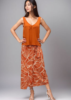 Island Wrap Skirt - Sunset Palm