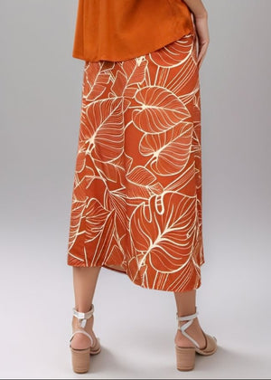 Island Wrap Skirt - Sunset Palm
