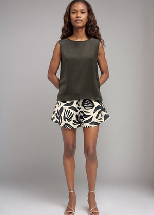 Waikiki Shorts - Abstract Tropical Black