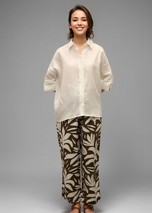 Linen Lounge Shirt - Off-White