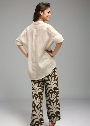 Linen Lounge Shirt - Off-White