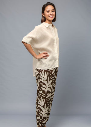 Linen Lounge Shirt - Off-White