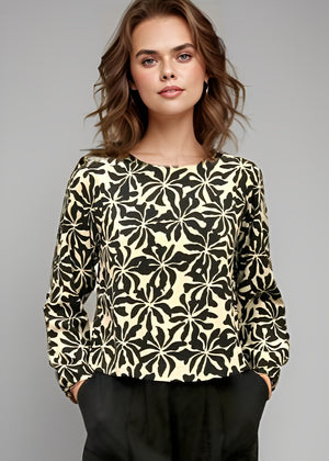 Vairani Top - Aloha Black