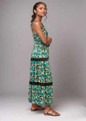 Mavie Midi Dress - Fiori Ocean/Graphite