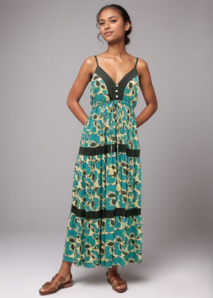 Mavie Midi Dress - Fiori Ocean/Graphite