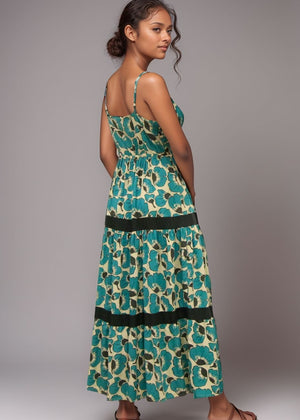 Mavie Midi Dress - Fiori Ocean/Graphite