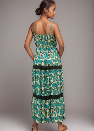 Mavie Midi Dress - Fiori Ocean/Graphite