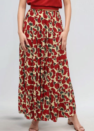 Belle Skirt in Fiori Cherry