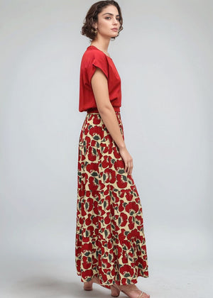Belle Skirt in Fiori Cherry