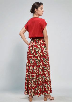 Belle Skirt in Fiori Cherry