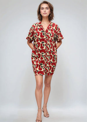 Calabria Shirtdress - Fiori Cherry